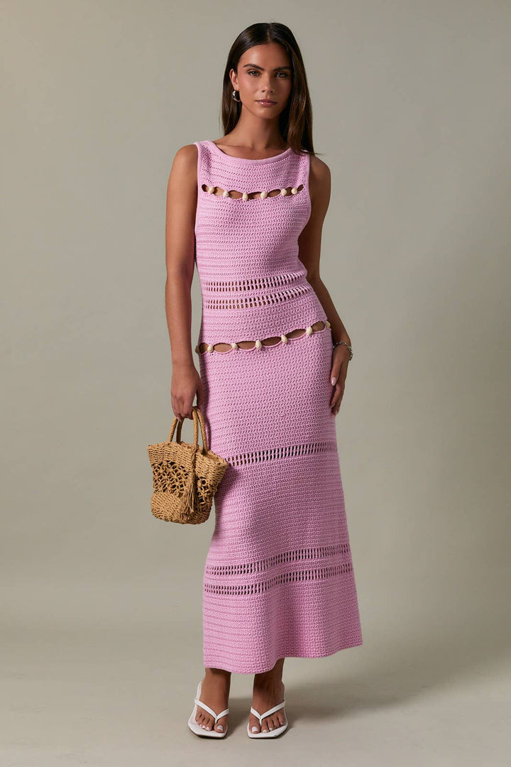 Coastal Shell Knit Midi Dress