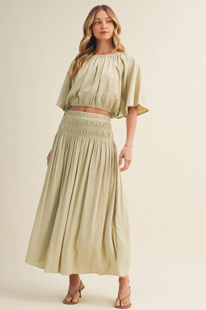 Marie Smocked Maxi Skirt