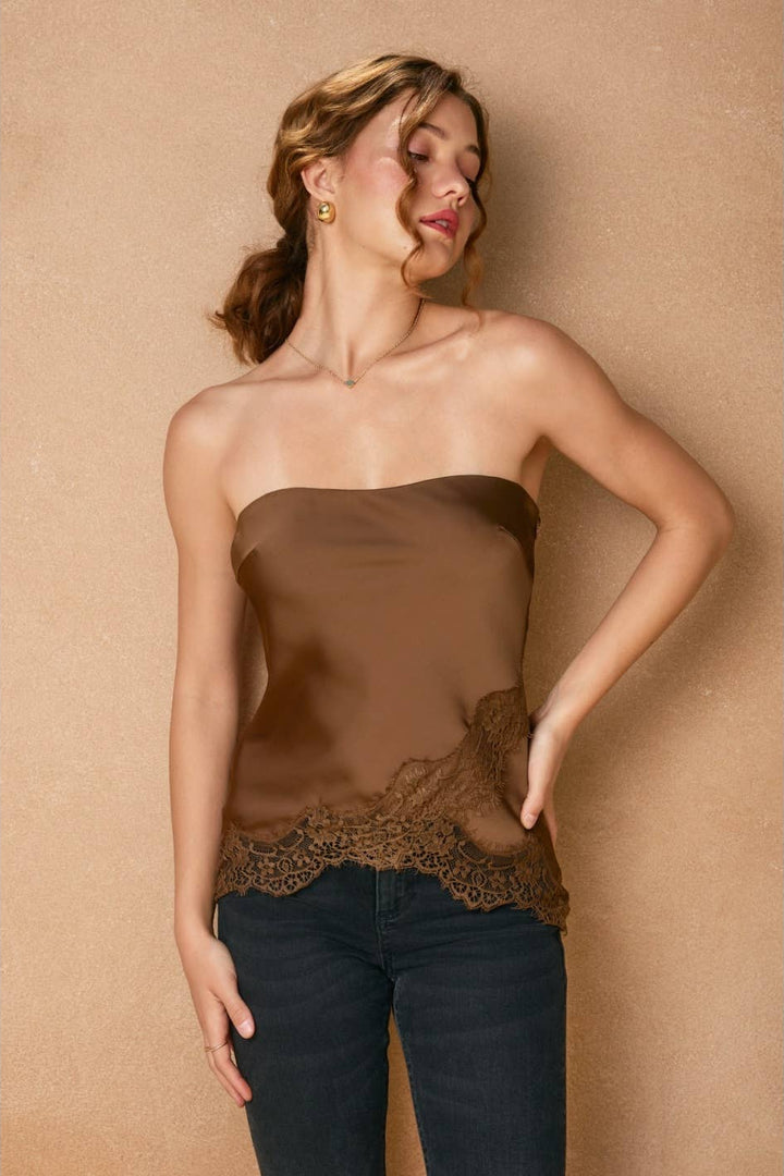 Kourtney Asymmetrical Lace Top