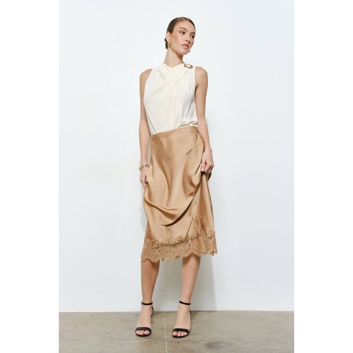 Georgina Lace Silk Midi Skirt