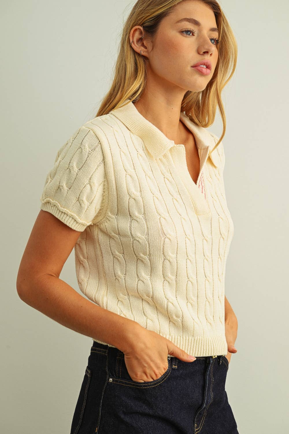Kenia Cable Knitted Polo Shirt