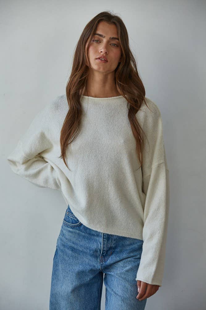 Pearl Knit Rolled Neck Sweater
