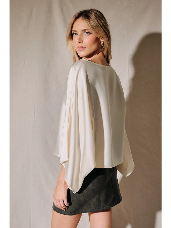 Dove Satin Boat Neck Top
