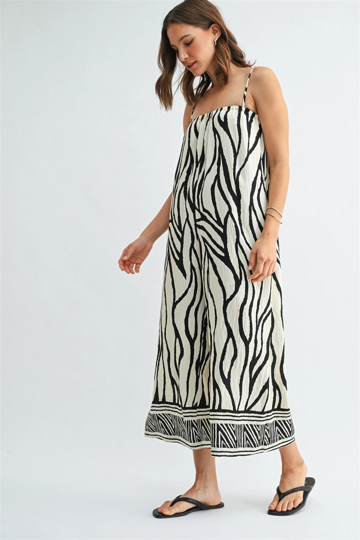 Monaco Border Print Jumpsuit