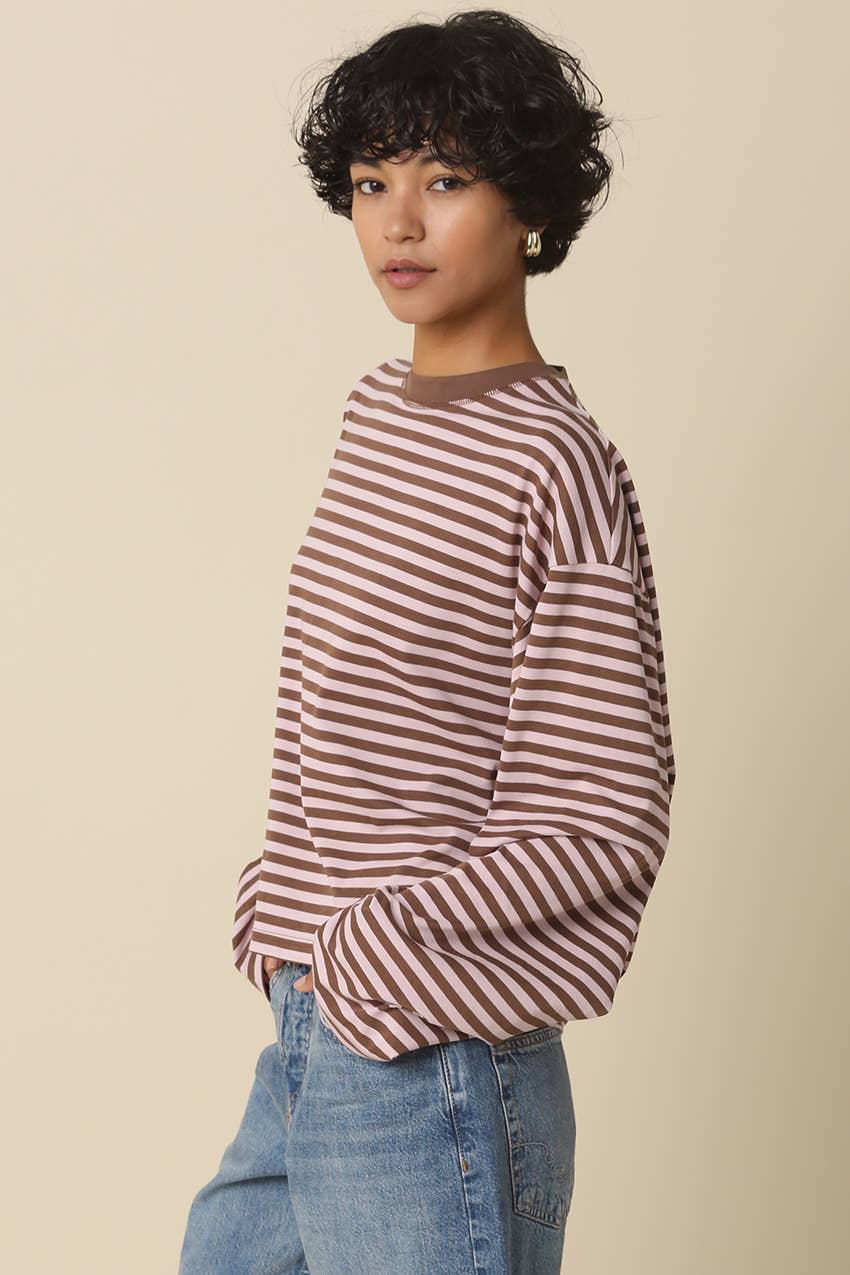 Anna Stripe Long-Sleeve Top