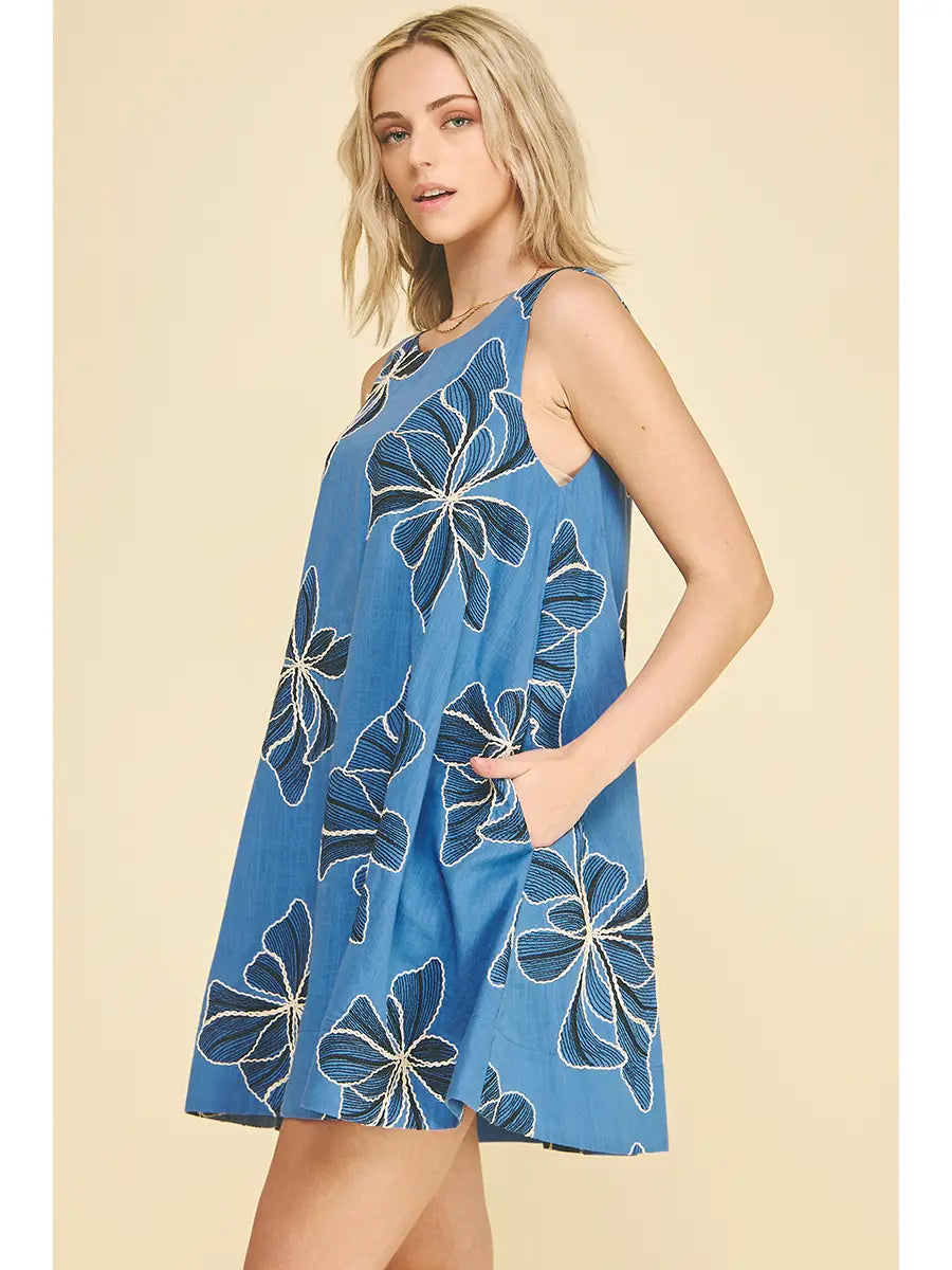 Flora Embroidered Mini Dress