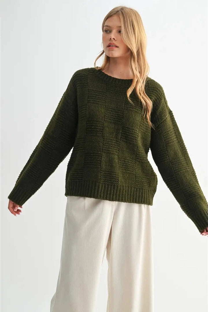 Checkered Texture Sweater