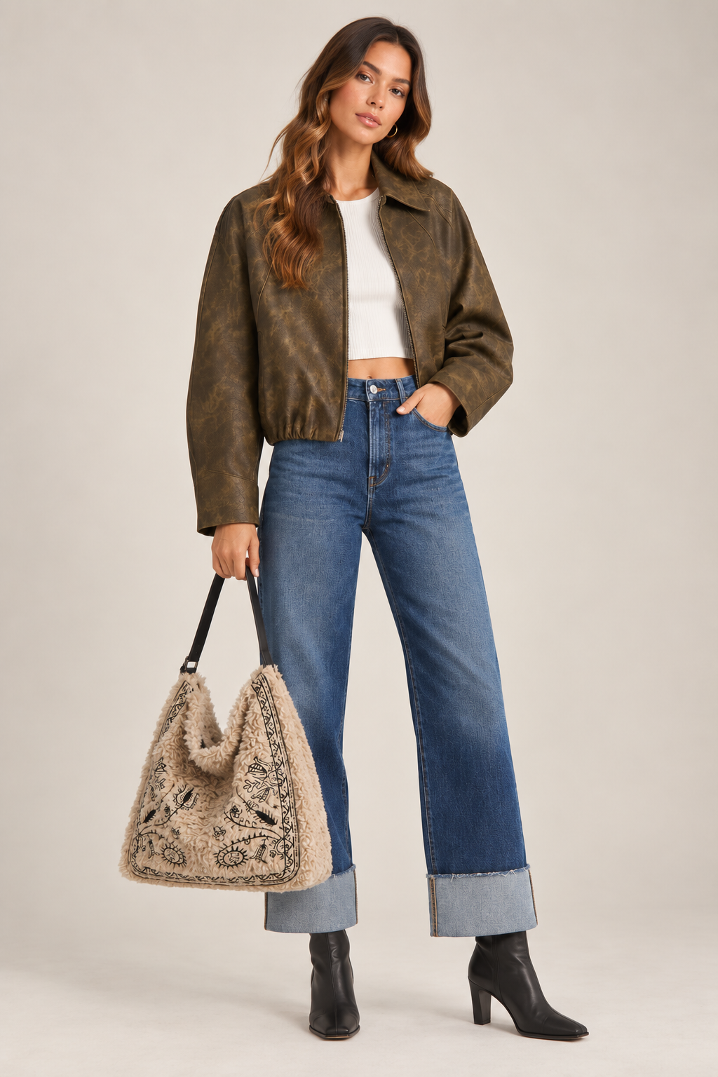 Margot Cropped Bomber Jacket