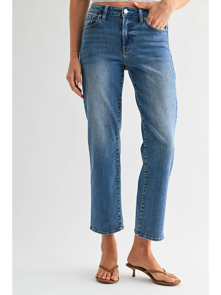 Veronica - Vintage straight - Med Denim