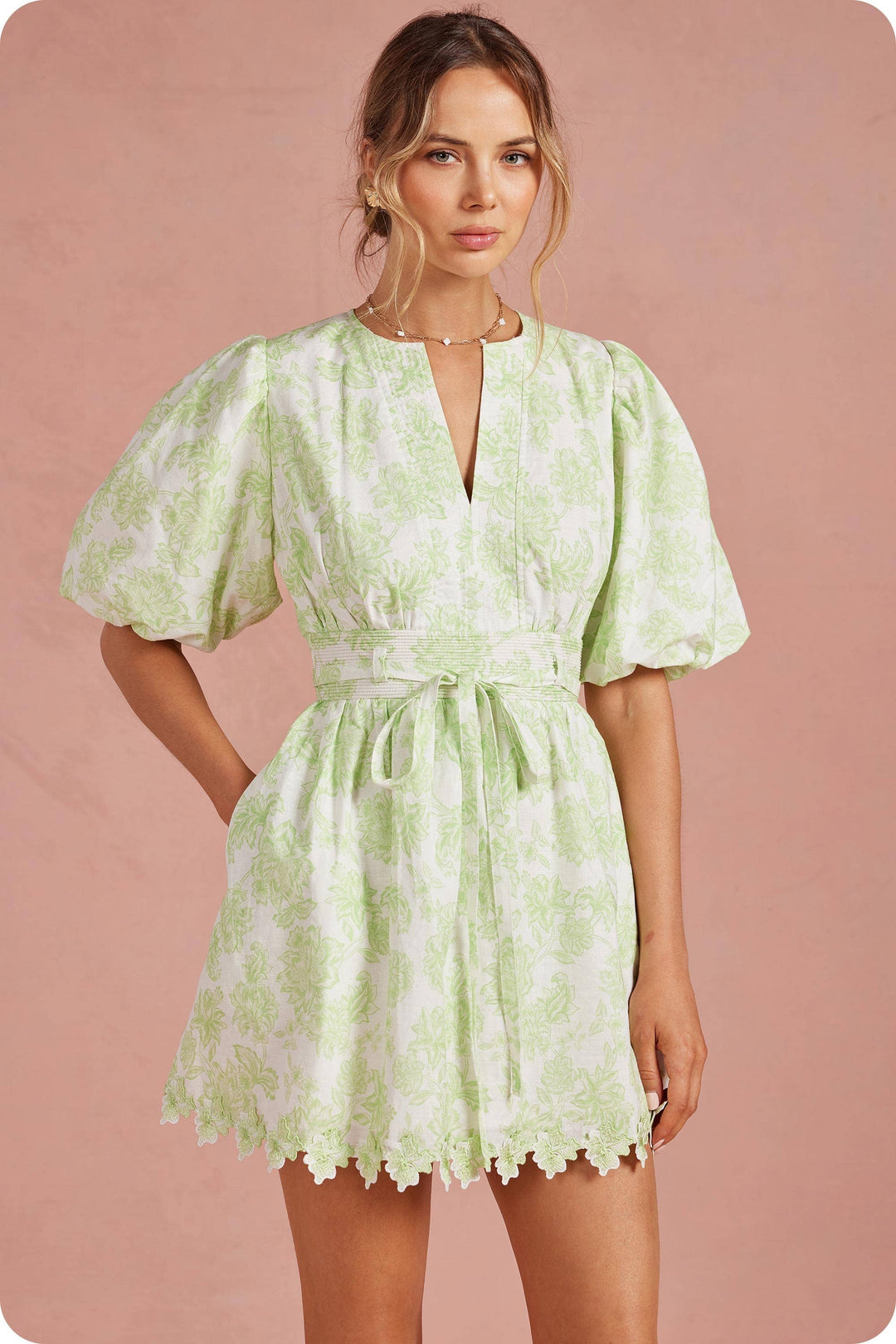 Scarlett Lace Puff Mini Dress