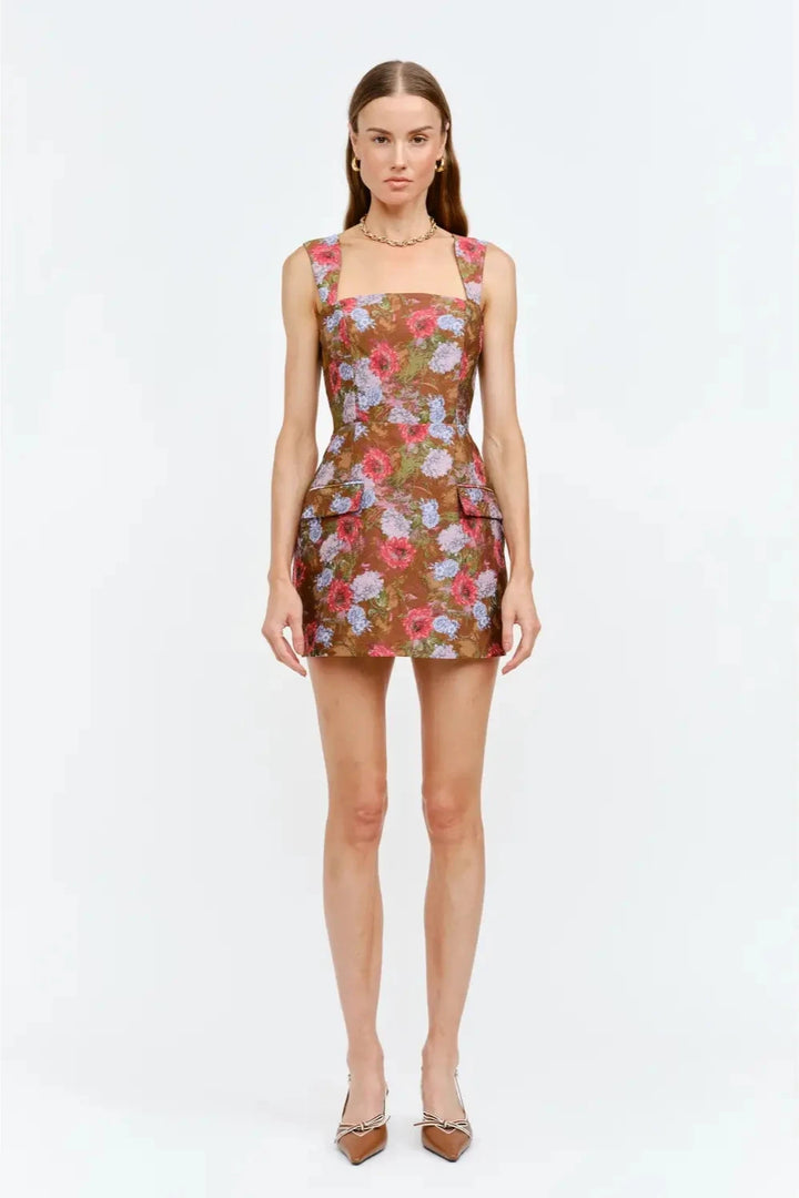 Romony Floral Print Mini Dress
