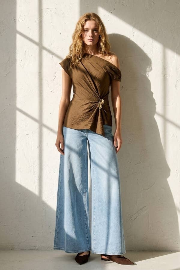 Freya Gold Detail Textured Top