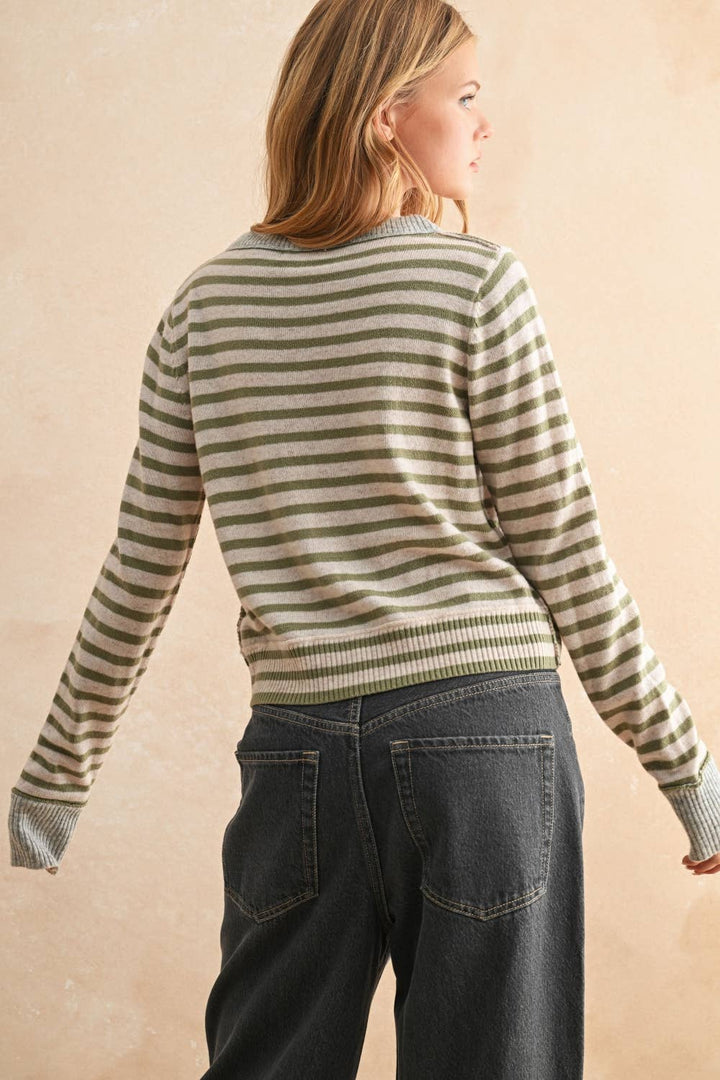 Monica Striped Cardigan