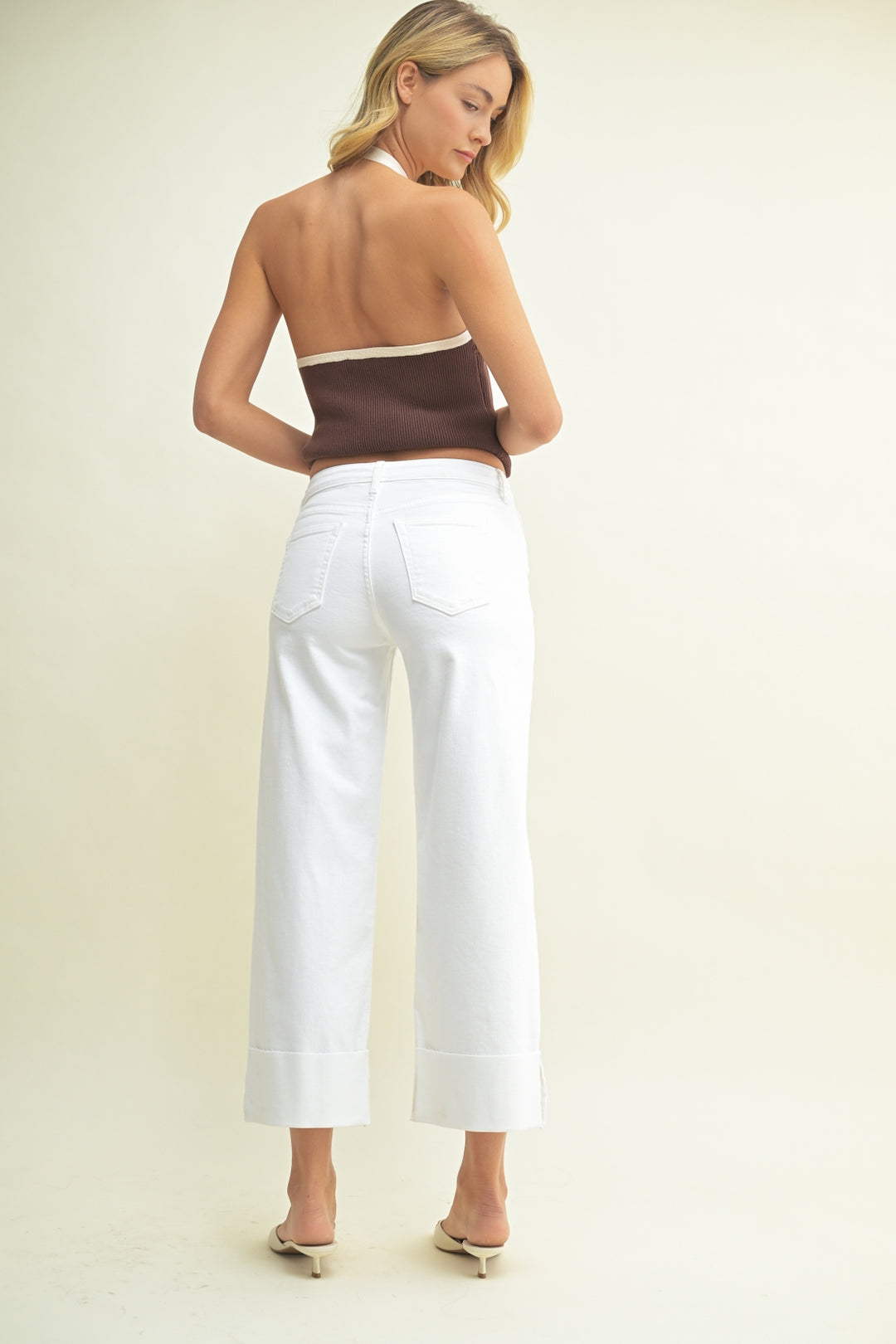 Jenika - Scissor Cut Cuffed Wide Leg