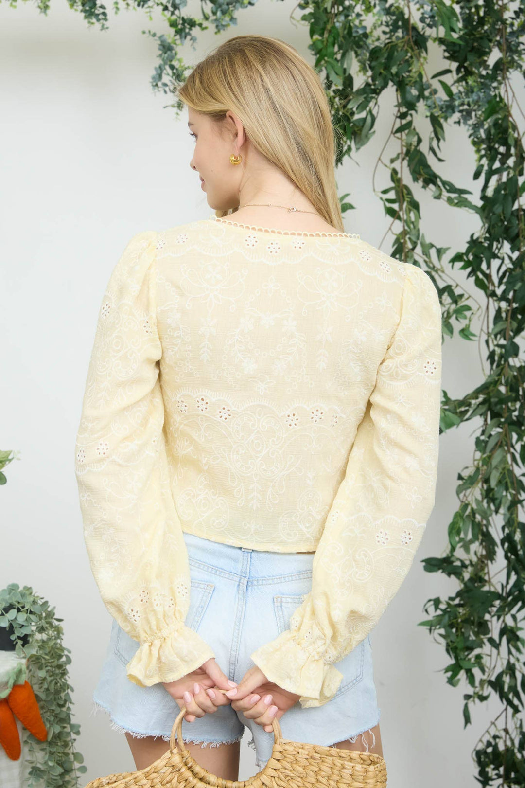 Amber Embroidered Front Tie Top