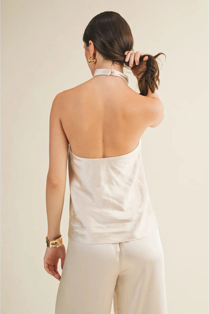 Satin Halter Neck Top