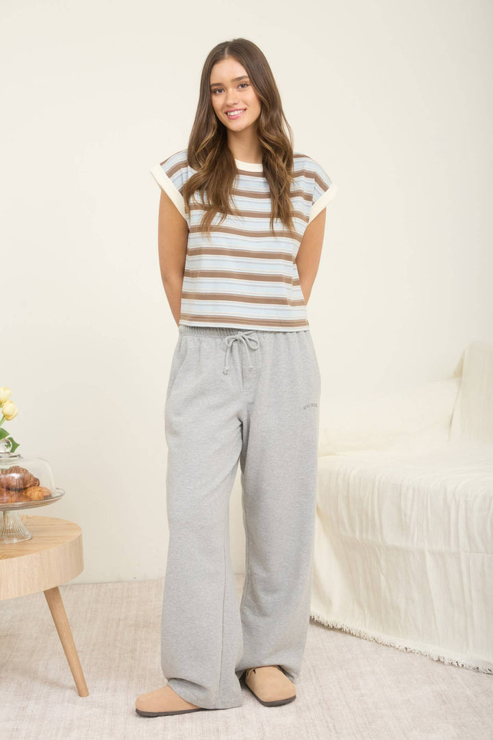 Cassidy Striped Crewneck Knit Top