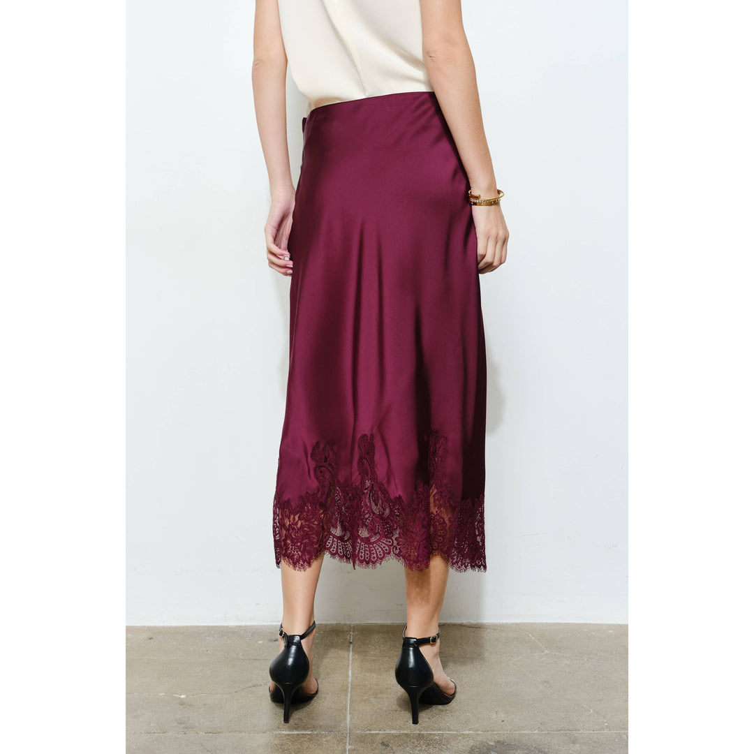 Georgina Lace Silk Midi Skirt