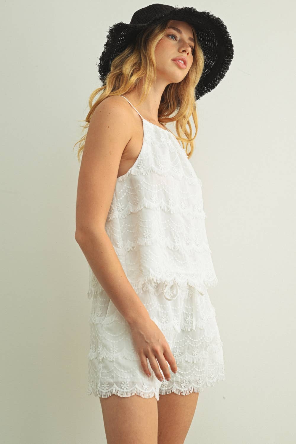 Eliza Tassel Embroidery Trimmed Top