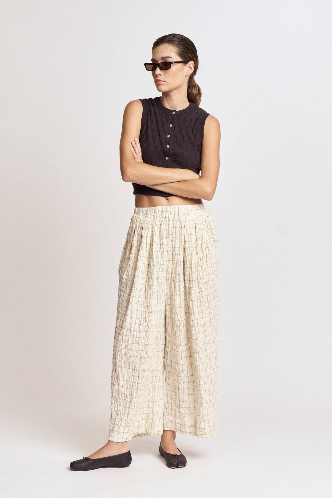 Anya Check Print Pants