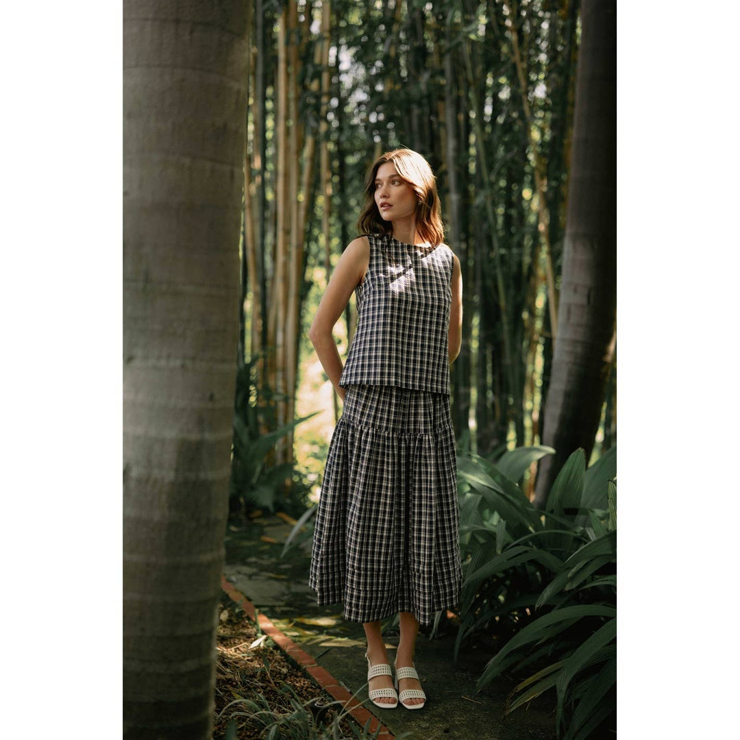 Belle Gingham Midi Skirt