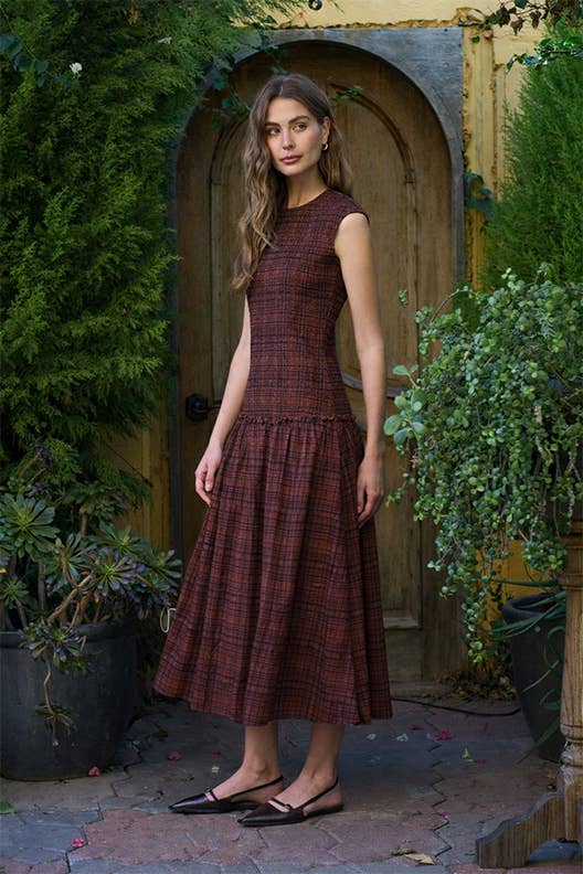 Teddi Plaid Midi Dress