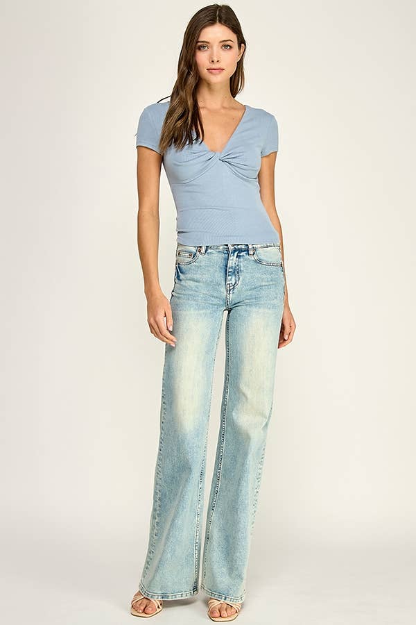 Tiara Twist Front V-Neck Top