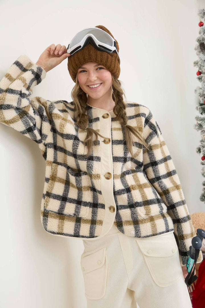 Maddy Plaid Button Down Jacket
