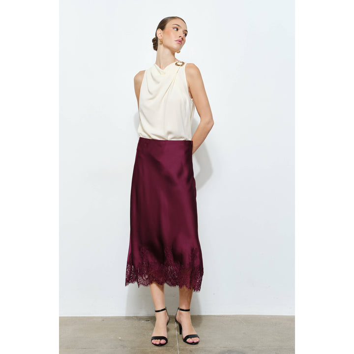 Georgina Lace Silk Midi Skirt