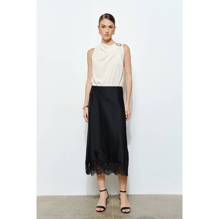 Georgina Lace Silk Midi Skirt