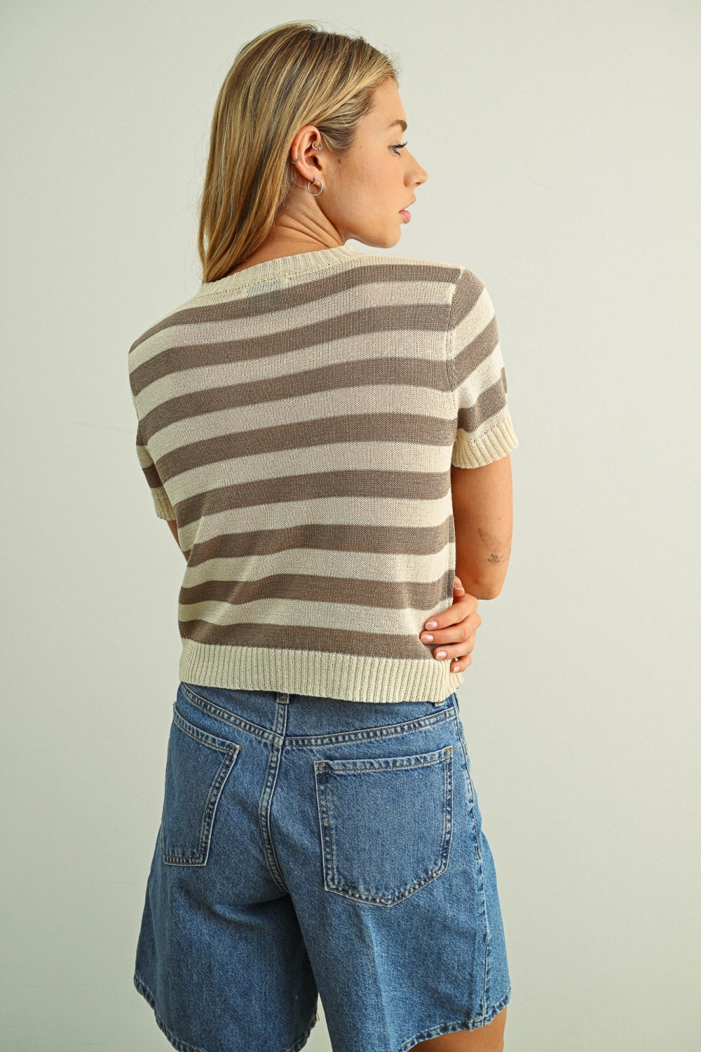 Nina Knitted Short Sleeve Top