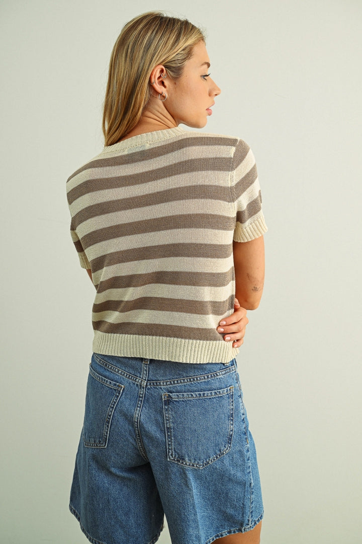 Nina Knitted Short Sleeve Top