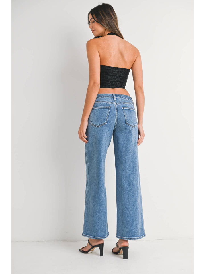 Joan - Seamed Wide leg - Medium Denim