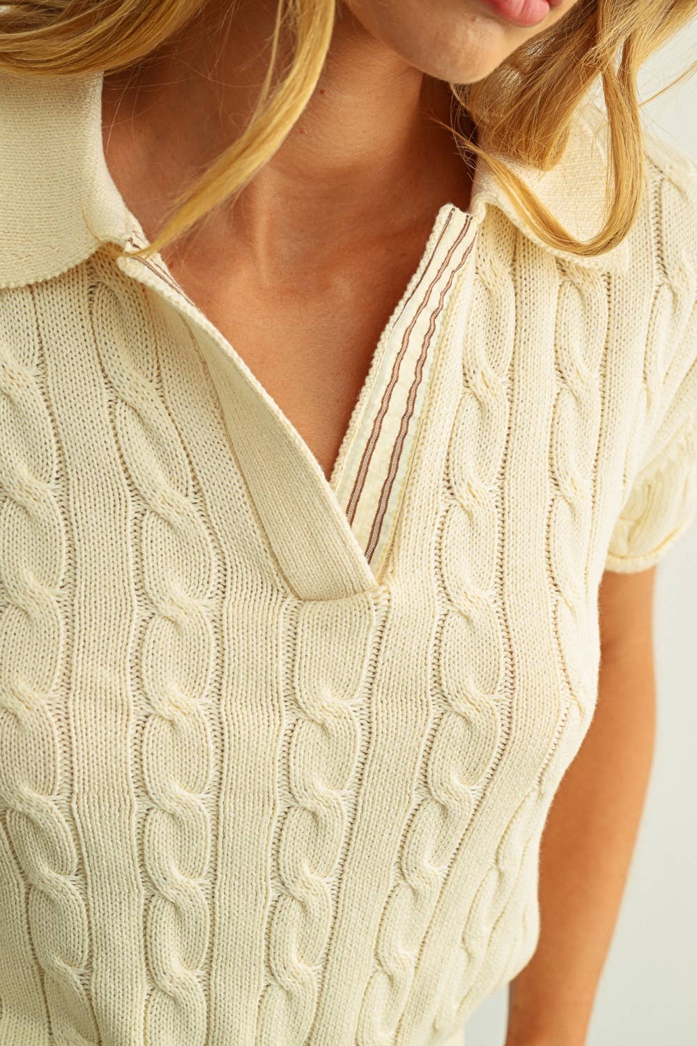 Kenia Cable Knitted Polo Shirt