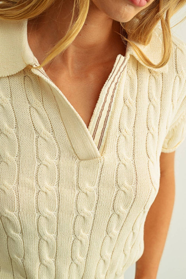 Kenia Cable Knitted Polo Shirt