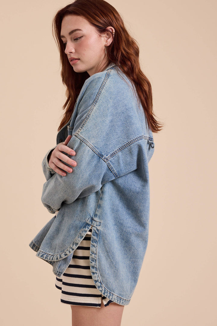 Bluebelle Snap Button Denim Shacket