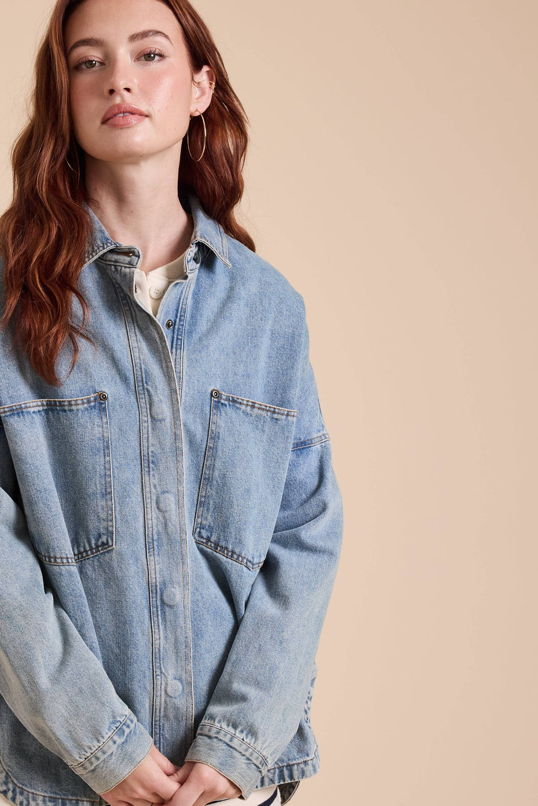 Bluebelle Snap Button Denim Shacket