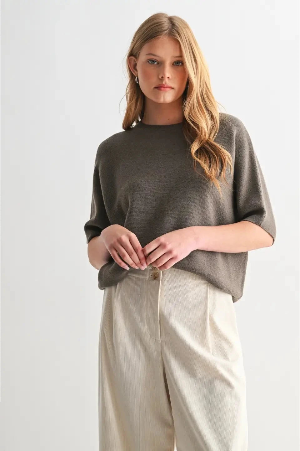 Dolman Short Sleeve Sweater