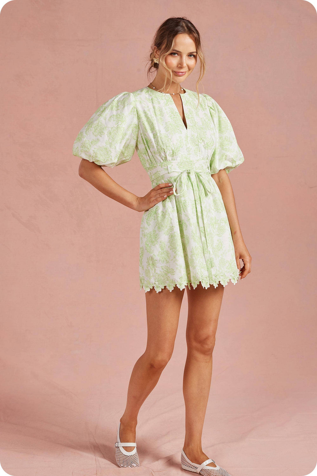 Scarlett Lace Puff Mini Dress