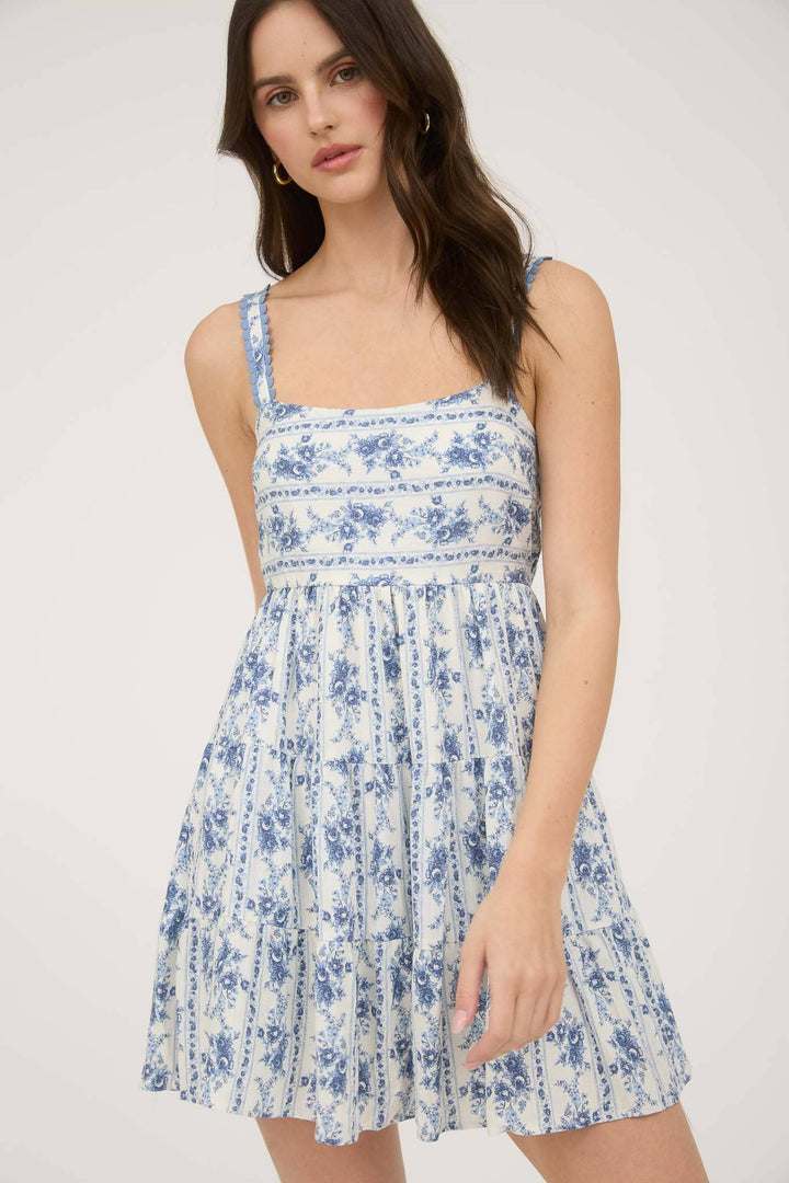 Striped Floral Mini Dress