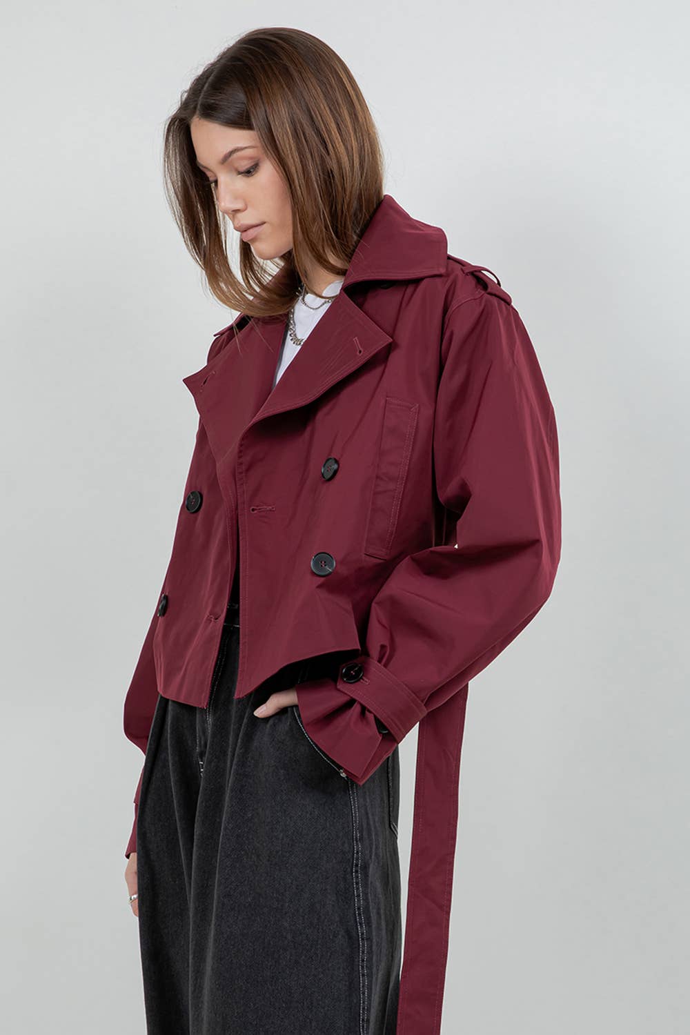 Whitney Cropped Trench Coat
