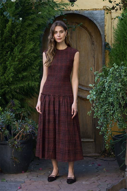 Teddi Plaid Midi Dress