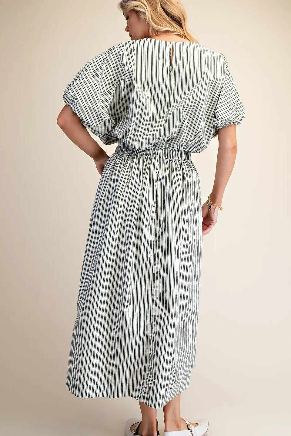 Sage Striped Maxi Skirt