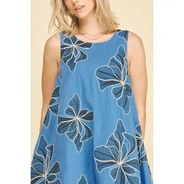 Flora Embroidered Mini Dress