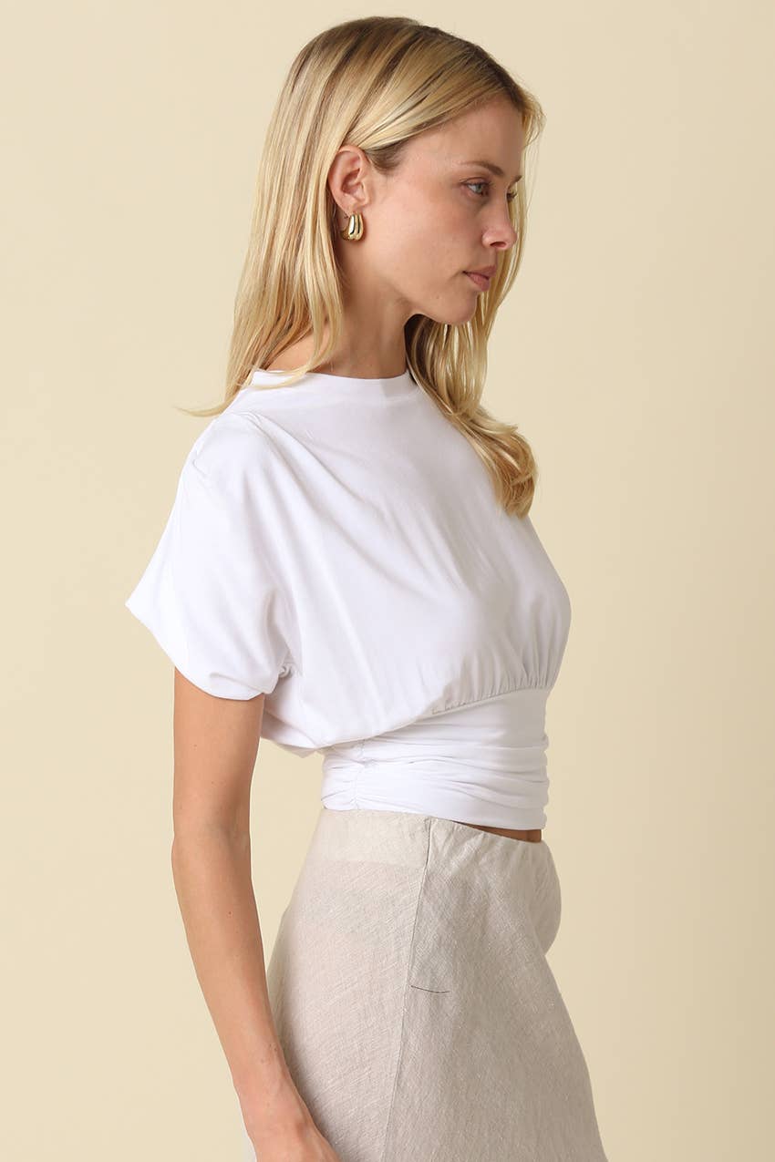 Sophie Cinched Ribbed Tee