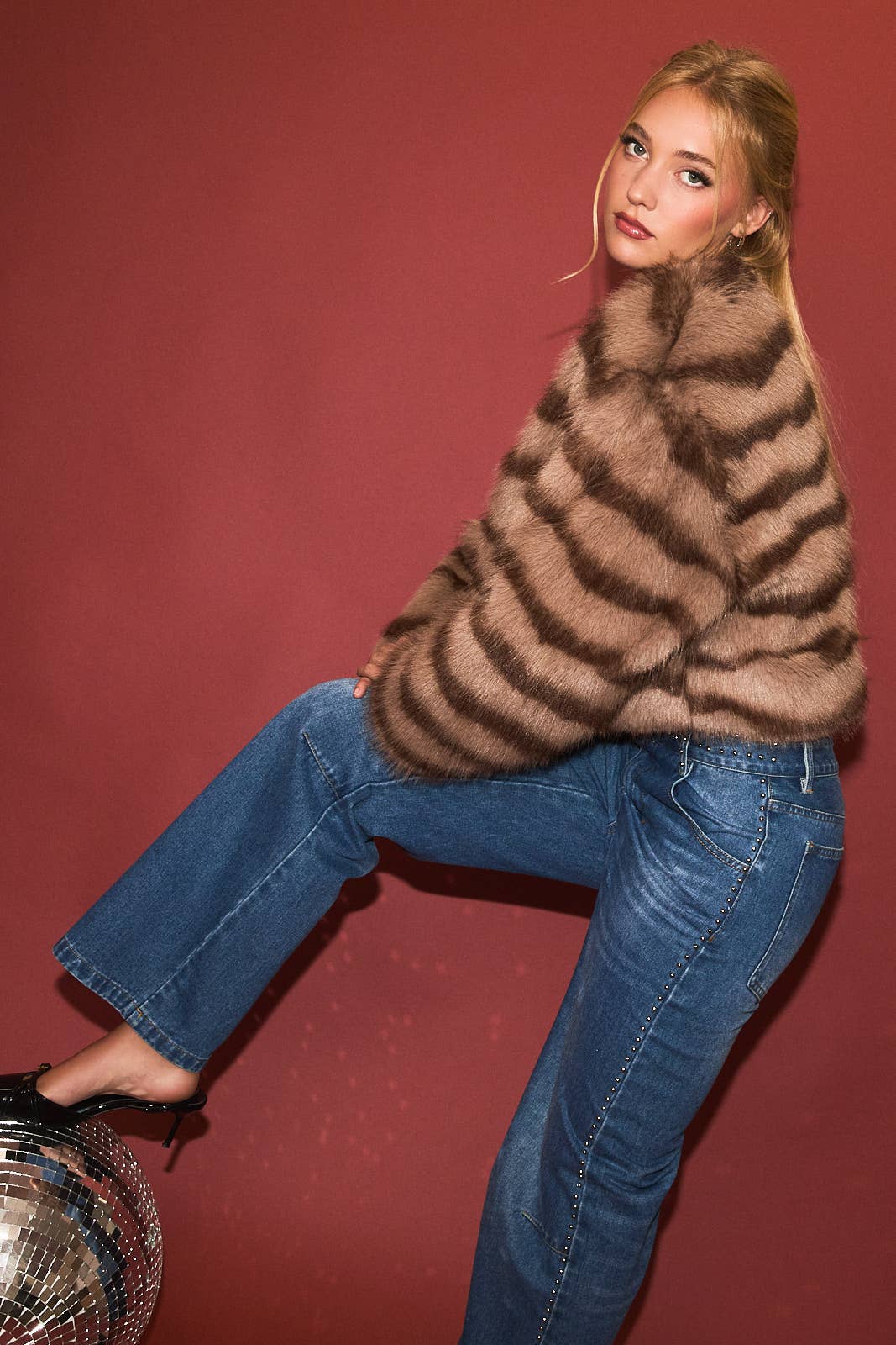 Farrah Faux Fur Crop Coat