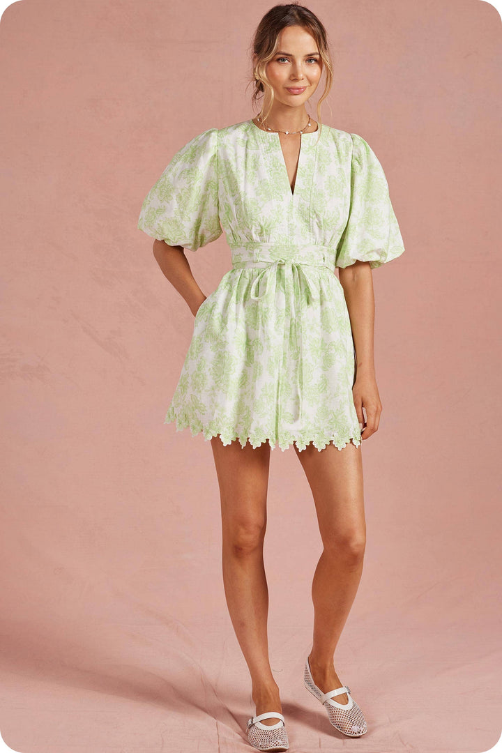 Scarlett Lace Puff Mini Dress