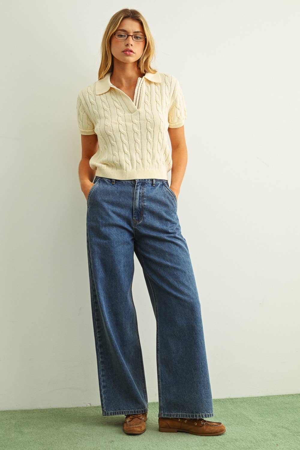 Kenia Cable Knitted Polo Shirt