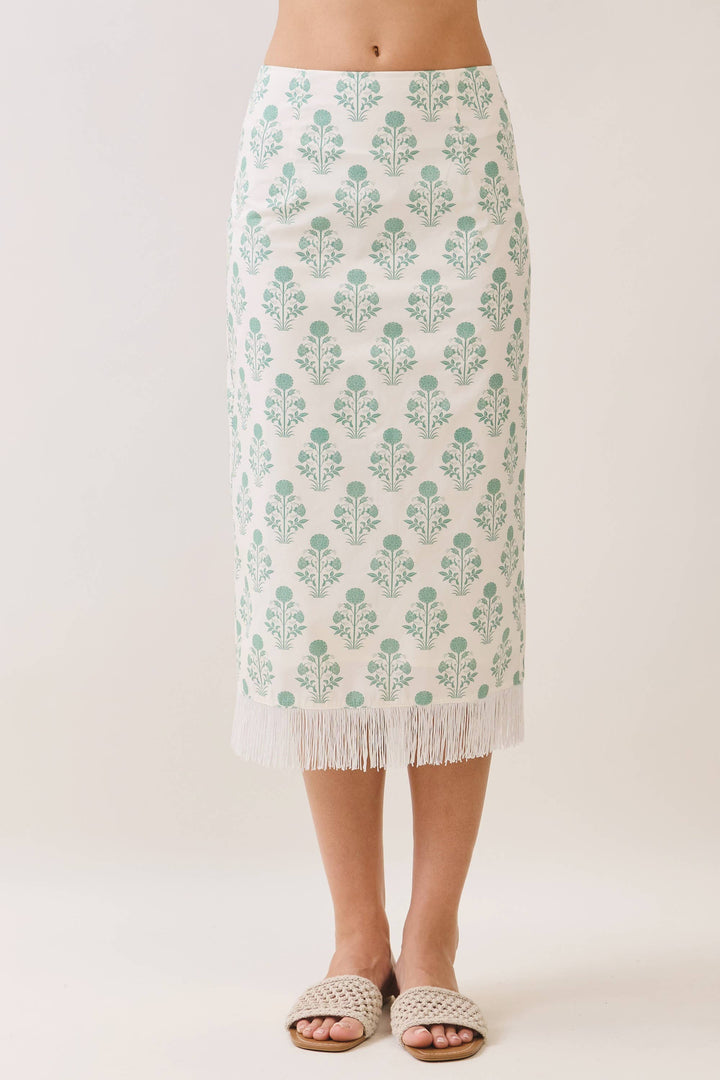 Laos Fringe Midi Skirt