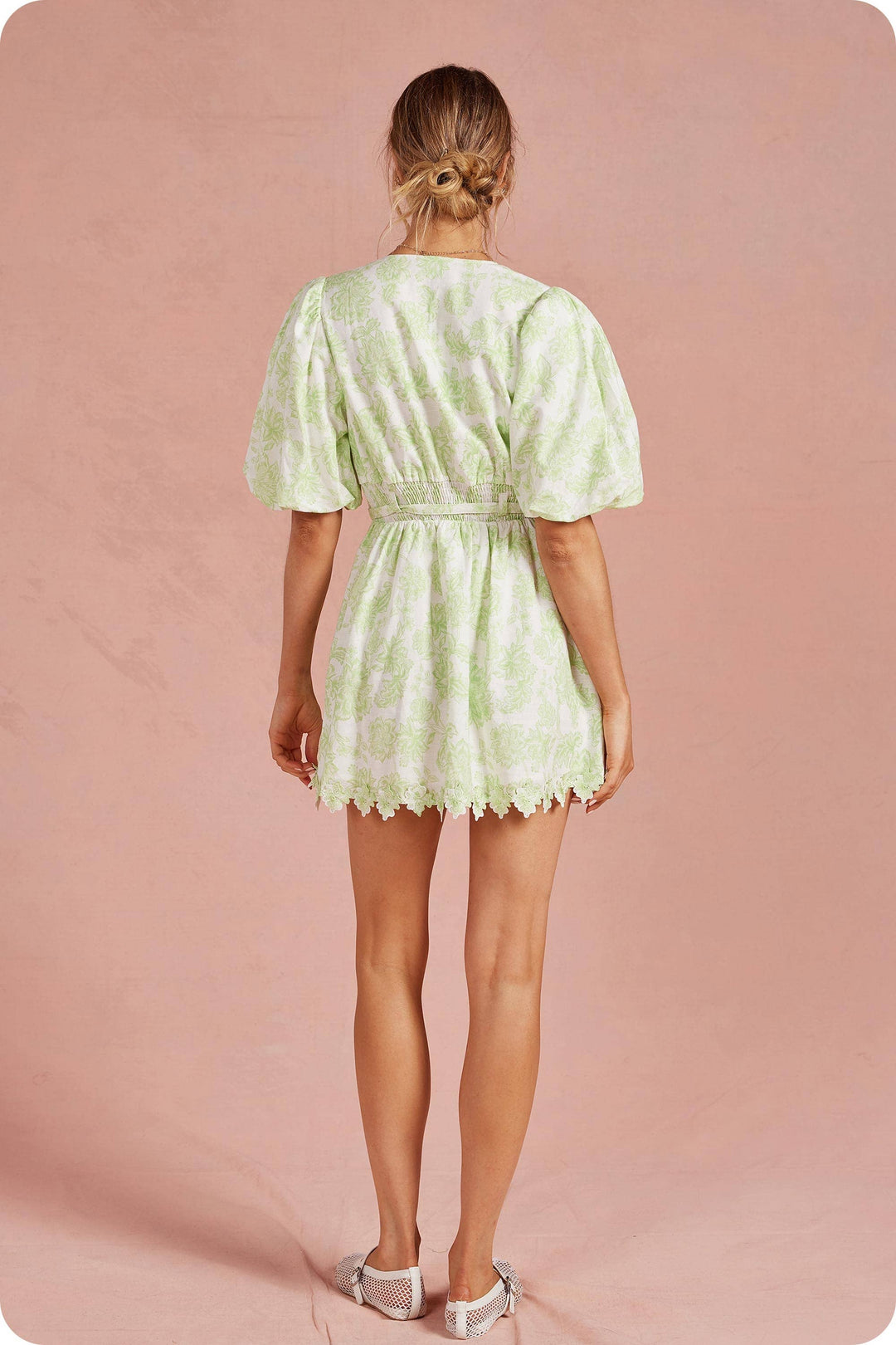 Scarlett Lace Puff Mini Dress